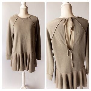 Free People Sweatshirt Tunic Dress Grey/Brown XSmall